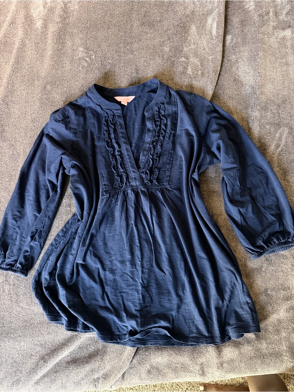 Lilly Pulitzer Navy V-Neck Tunic Top
